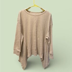 Westbound Crew Neck Shark Bite Hem Top